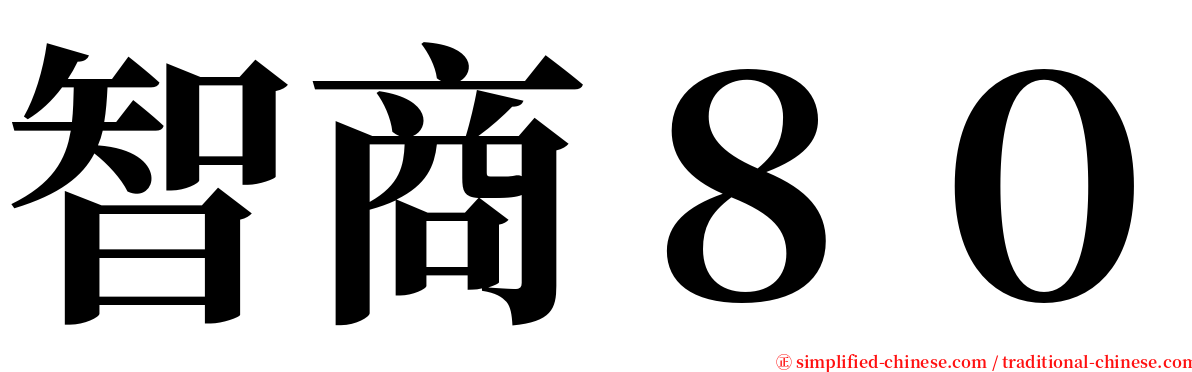 智商８０ serif font