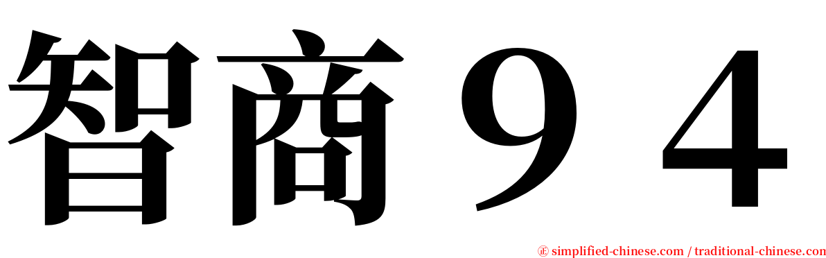 智商９４ serif font