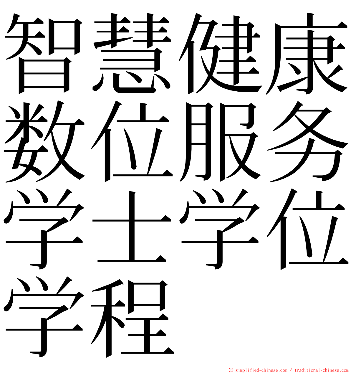 智慧健康数位服务学士学位学程 ming font