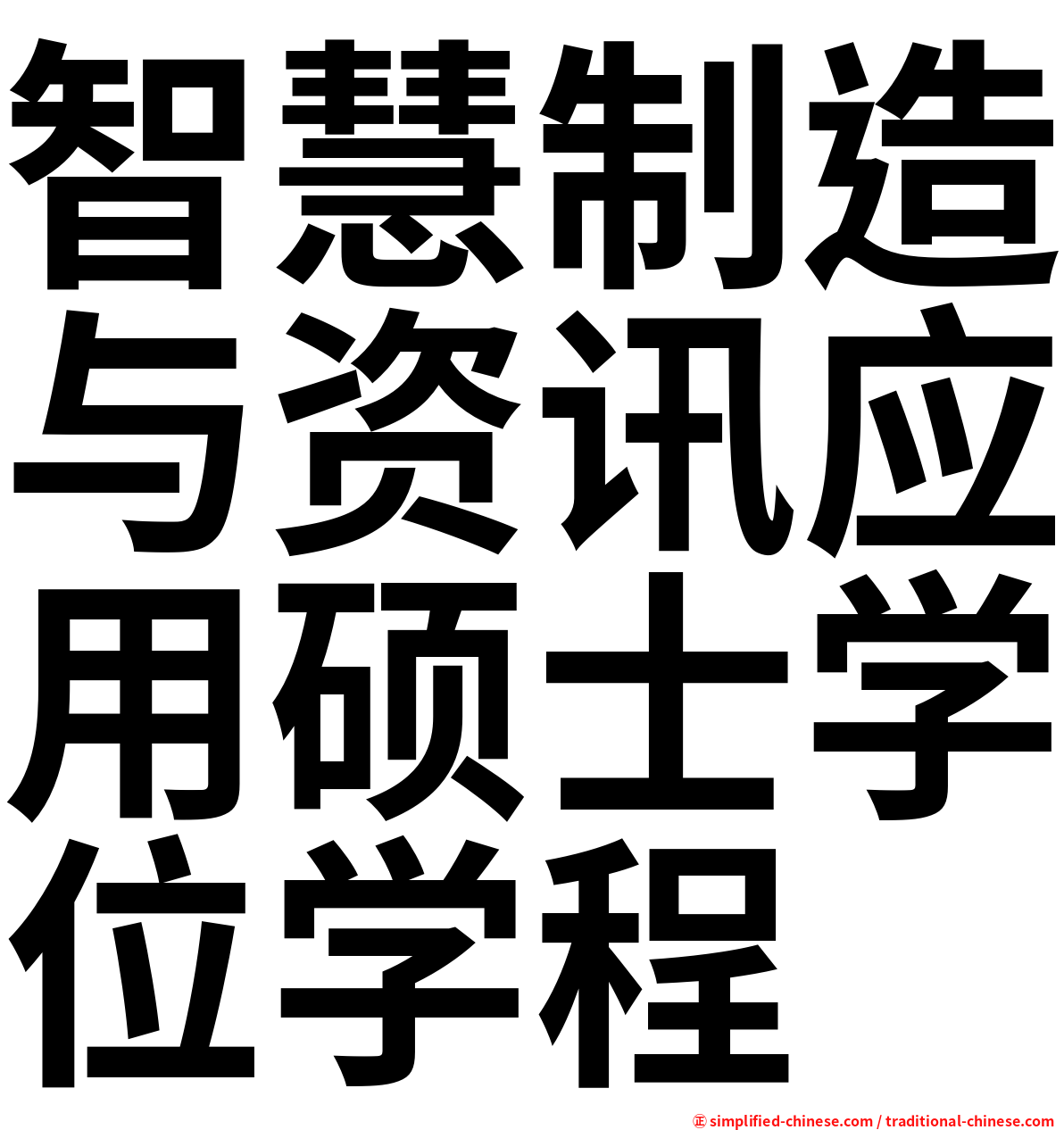 智慧制造与资讯应用硕士学位学程