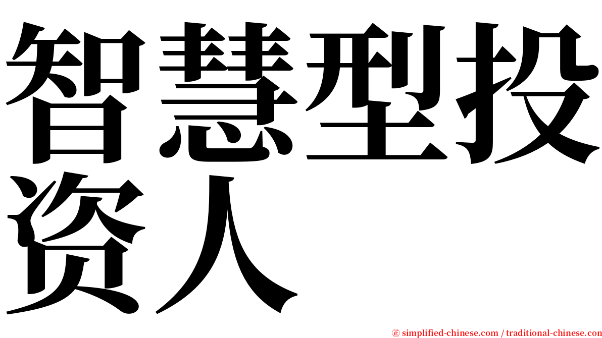 智慧型投资人 serif font