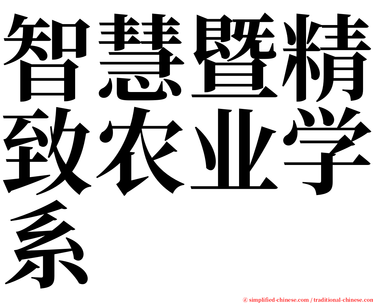 智慧暨精致农业学系 serif font