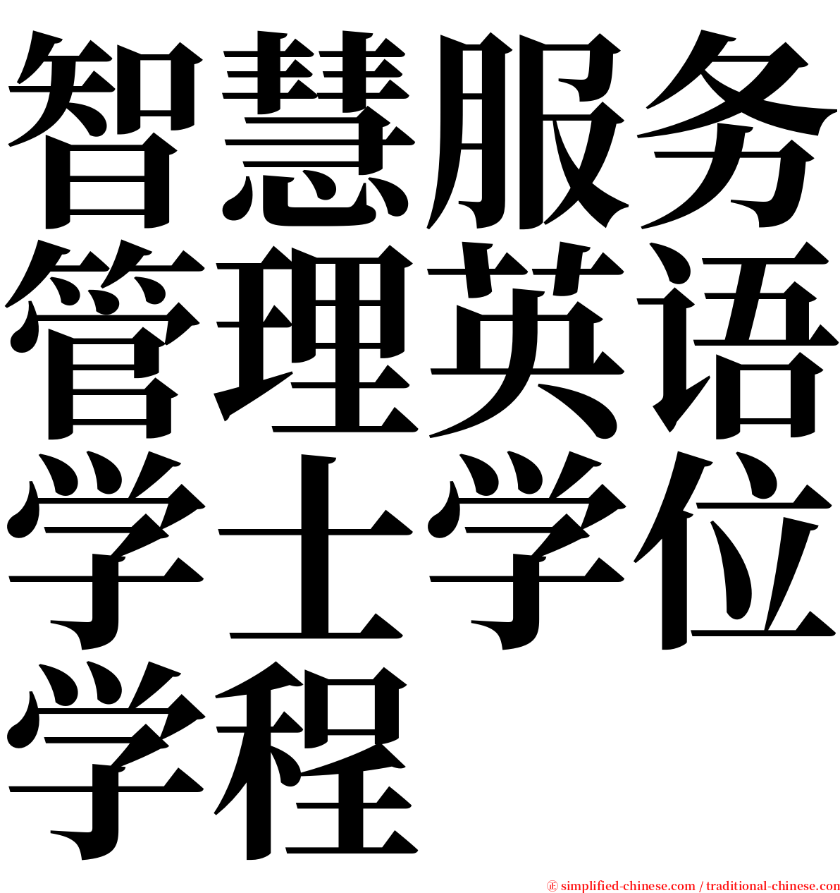 智慧服务管理英语学士学位学程 serif font