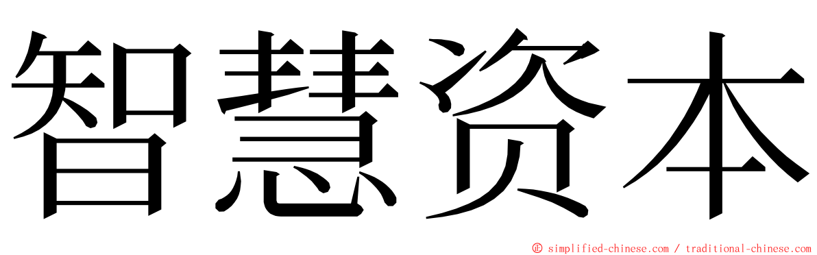 智慧资本 ming font