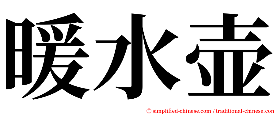 暖水壶 serif font