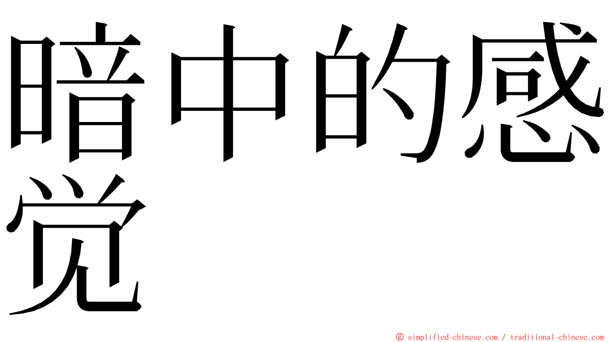 暗中的感觉 ming font