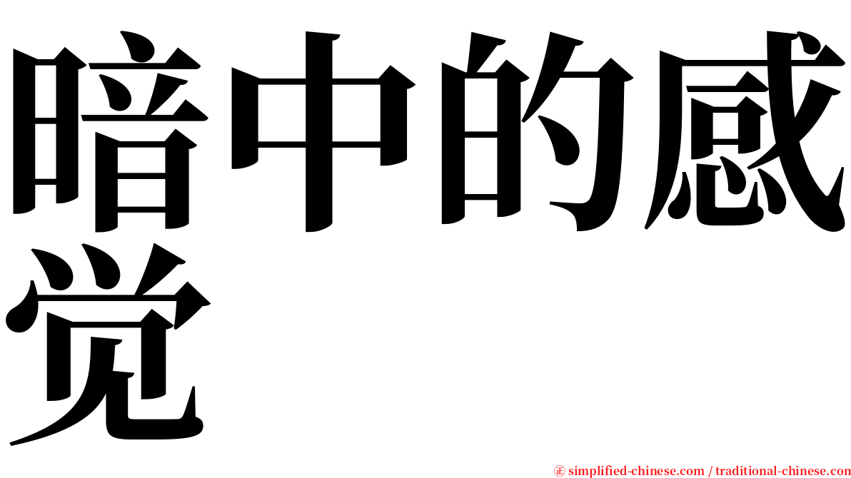 暗中的感觉 serif font