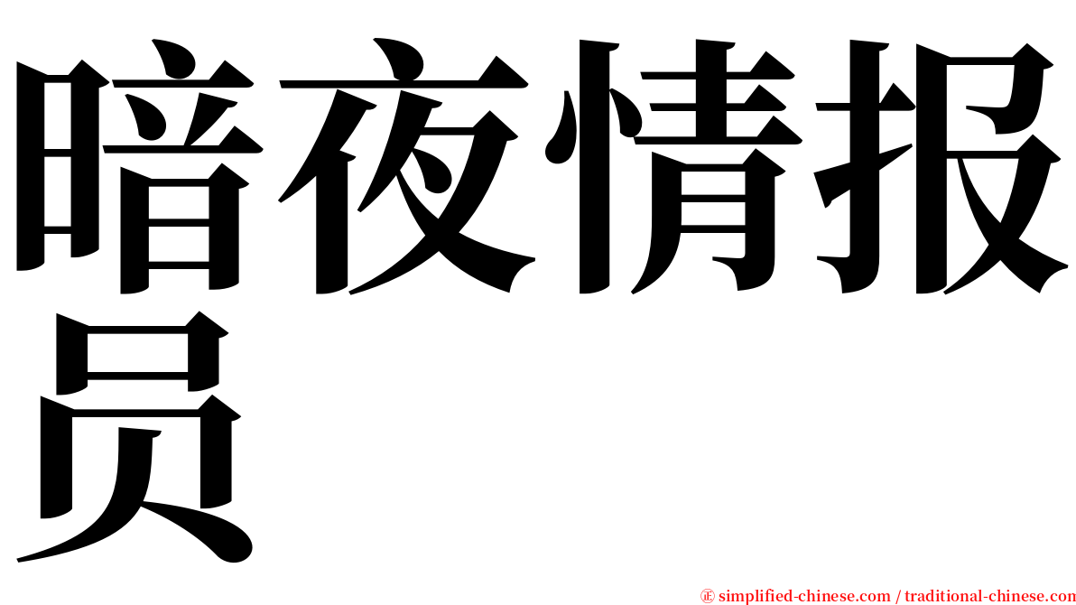 暗夜情报员 serif font