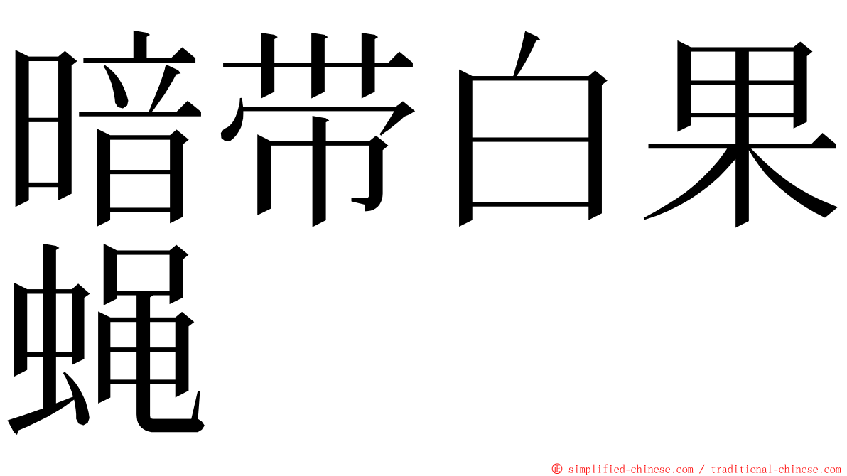 暗带白果蝇 ming font