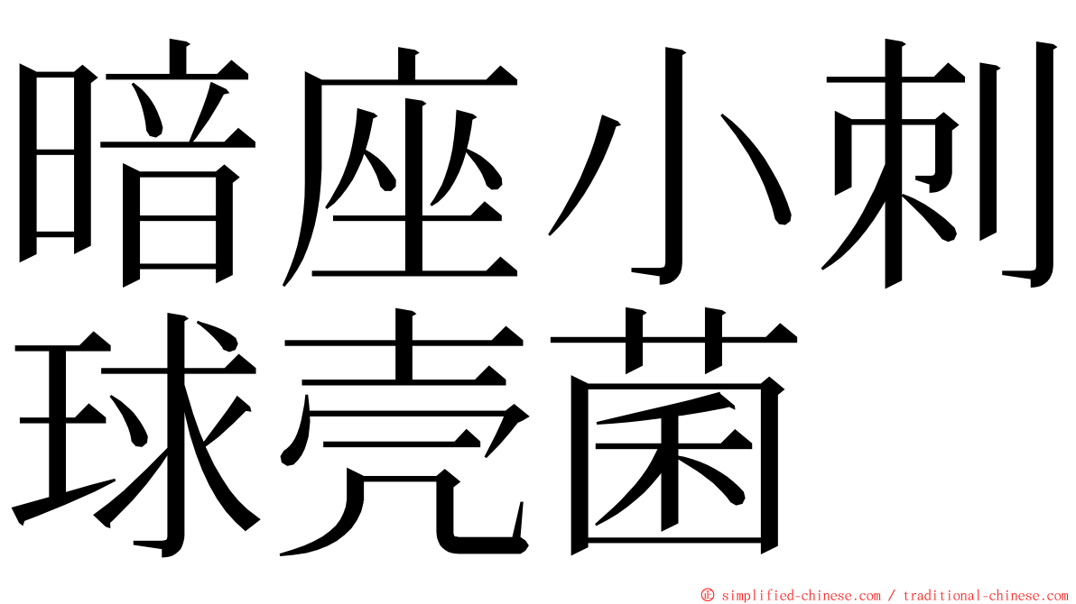 暗座小刺球壳菌 ming font