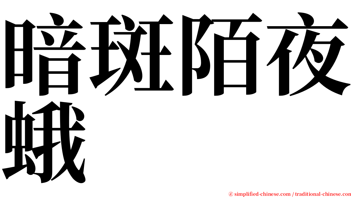 暗斑陌夜蛾 serif font