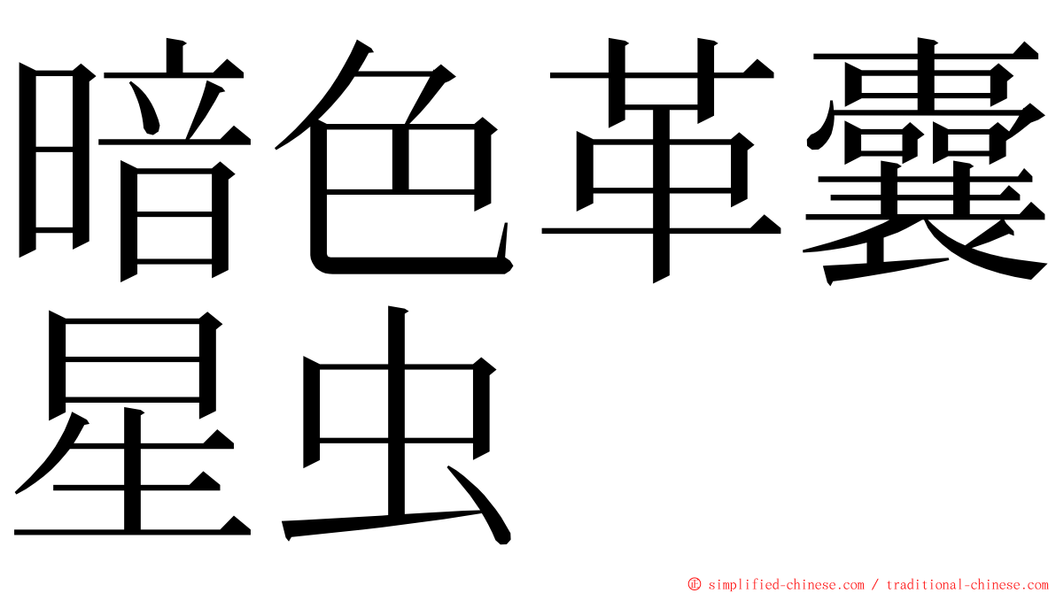 暗色革囊星虫 ming font