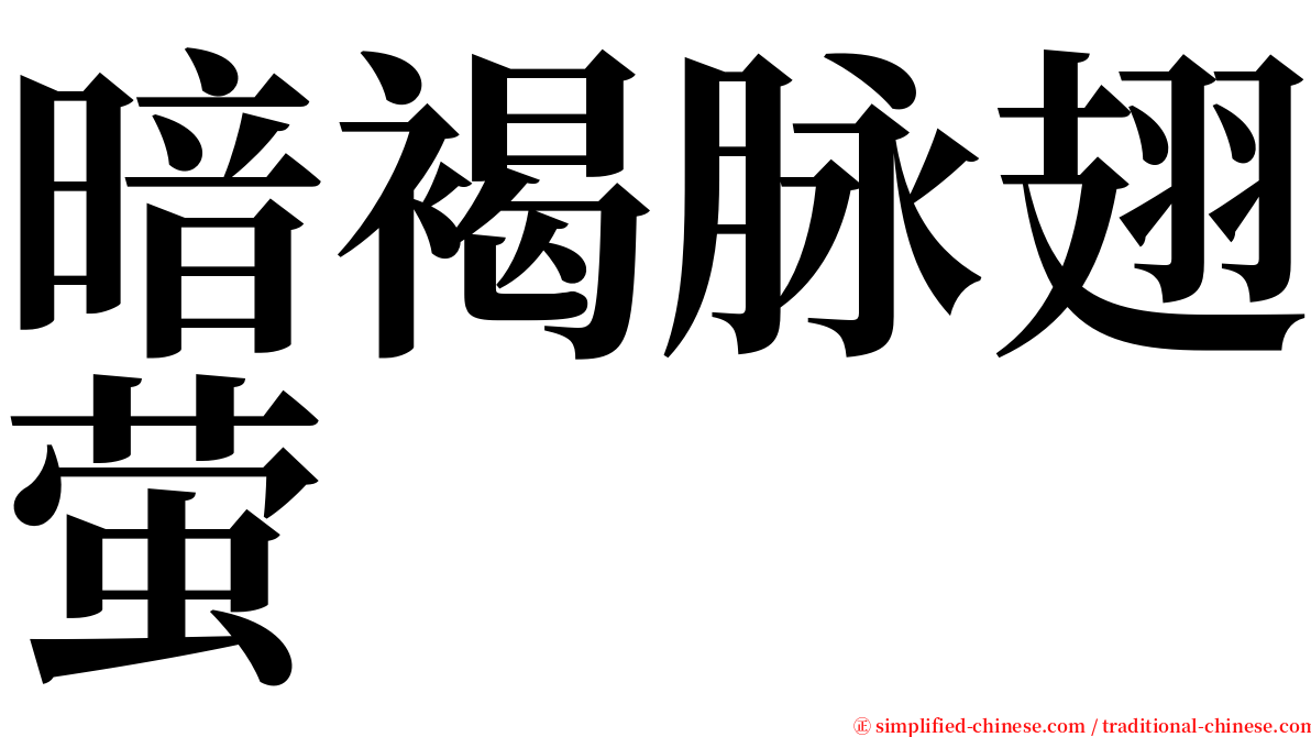 暗褐脉翅萤 serif font