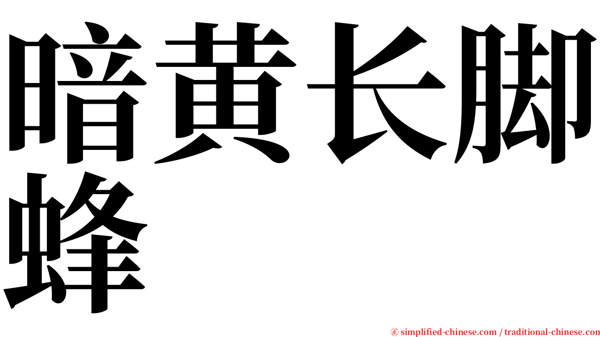 暗黄长脚蜂 serif font