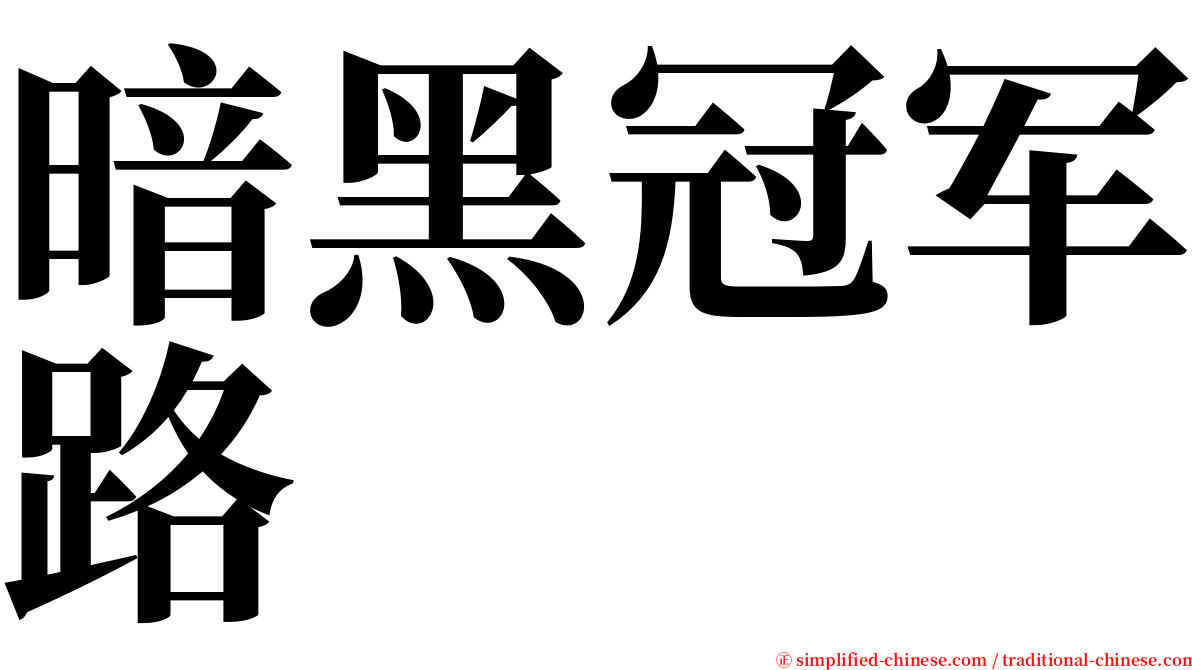 暗黑冠军路 serif font