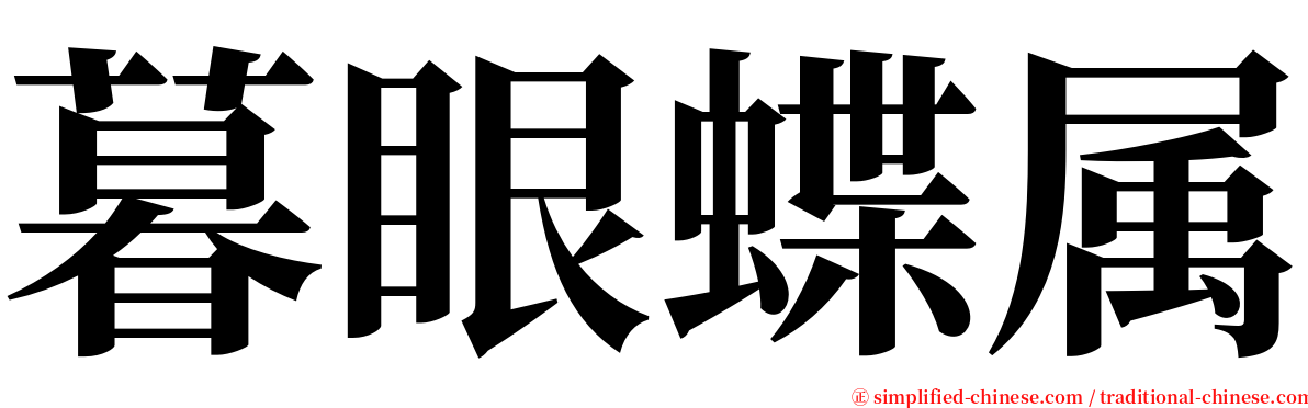 暮眼蝶属 serif font