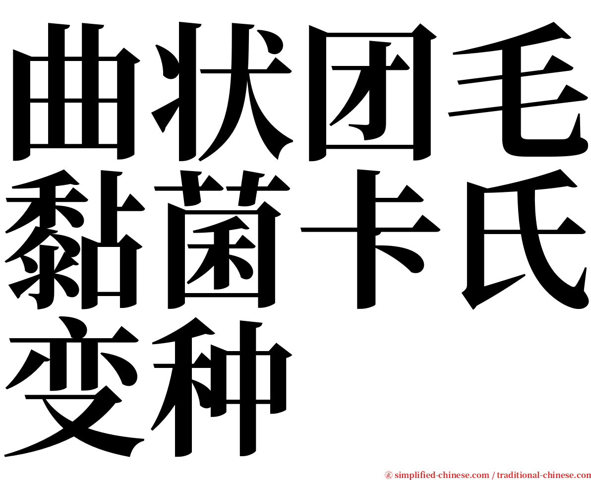 曲状团毛黏菌卡氏变种 serif font