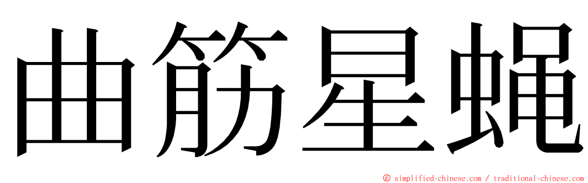 曲筋星蝇 ming font