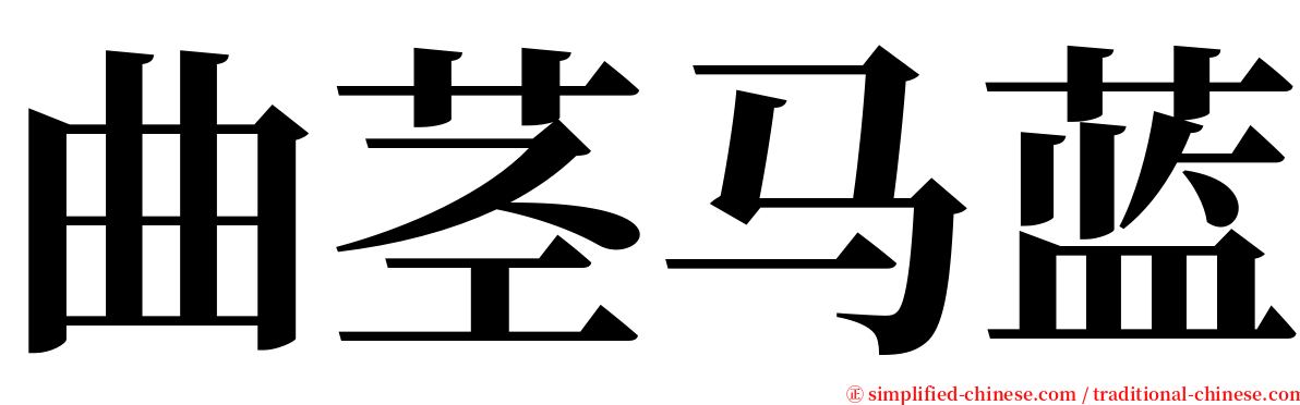 曲茎马蓝 serif font