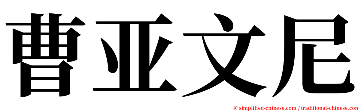 曹亚文尼 serif font