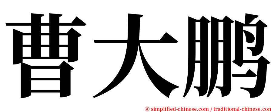 曹大鹏 serif font