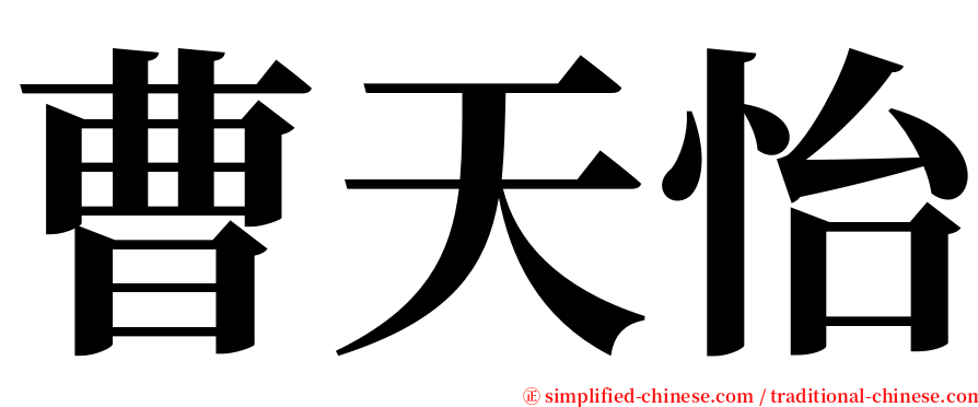 曹天怡 serif font