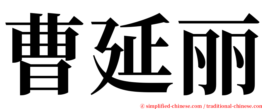 曹延丽 serif font
