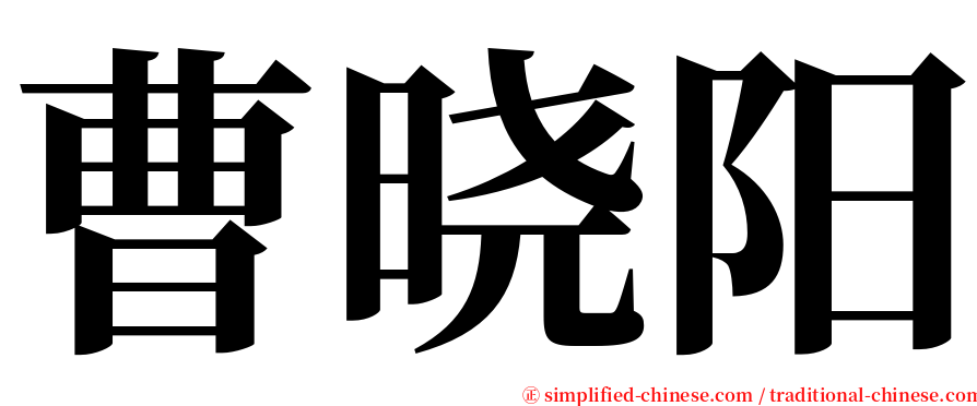 曹晓阳 serif font