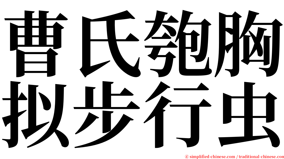 曹氏匏胸拟步行虫 serif font