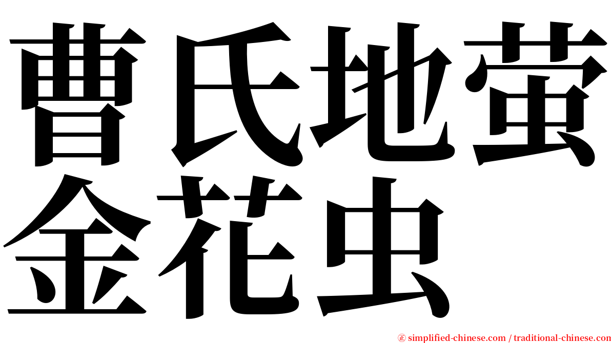 曹氏地萤金花虫 serif font