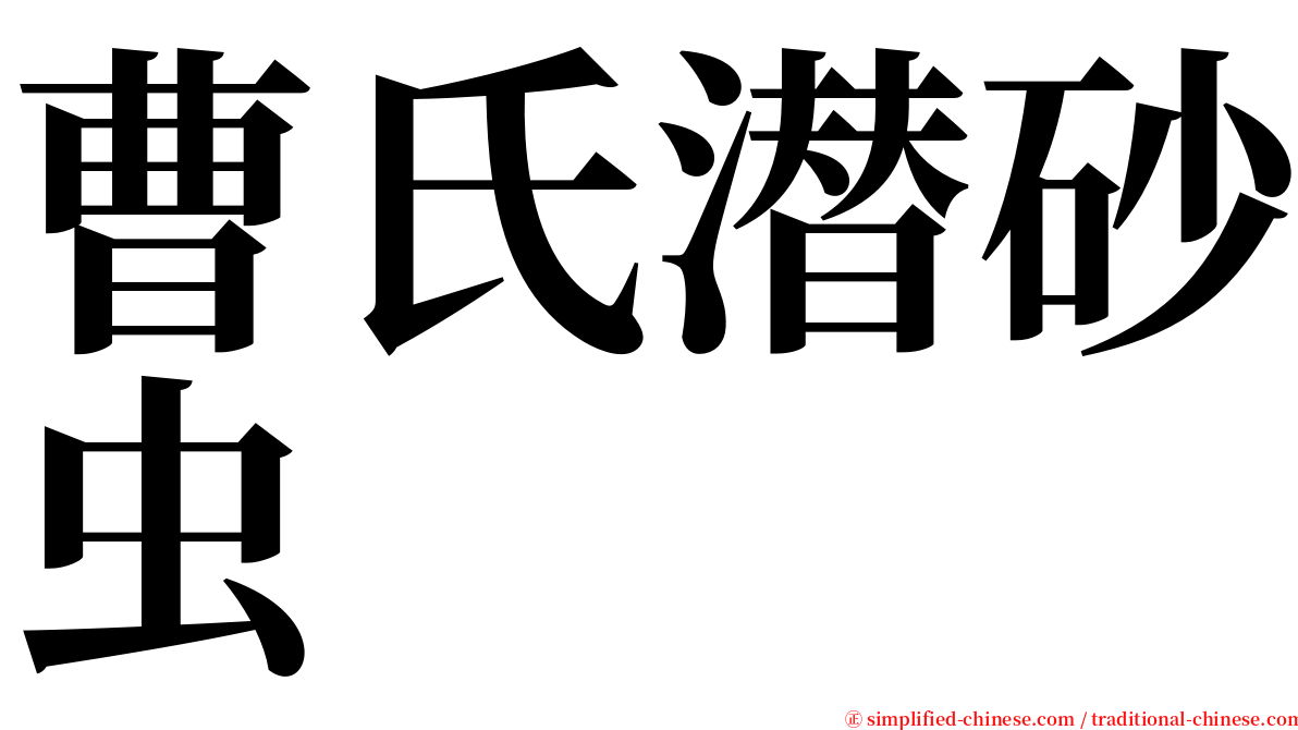 曹氏潜砂虫 serif font