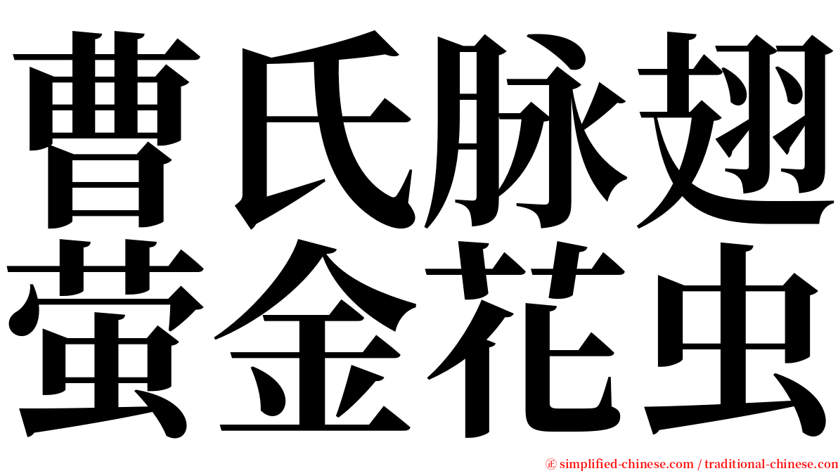 曹氏脉翅萤金花虫 serif font
