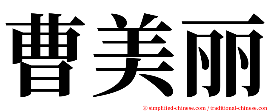 曹美丽 serif font