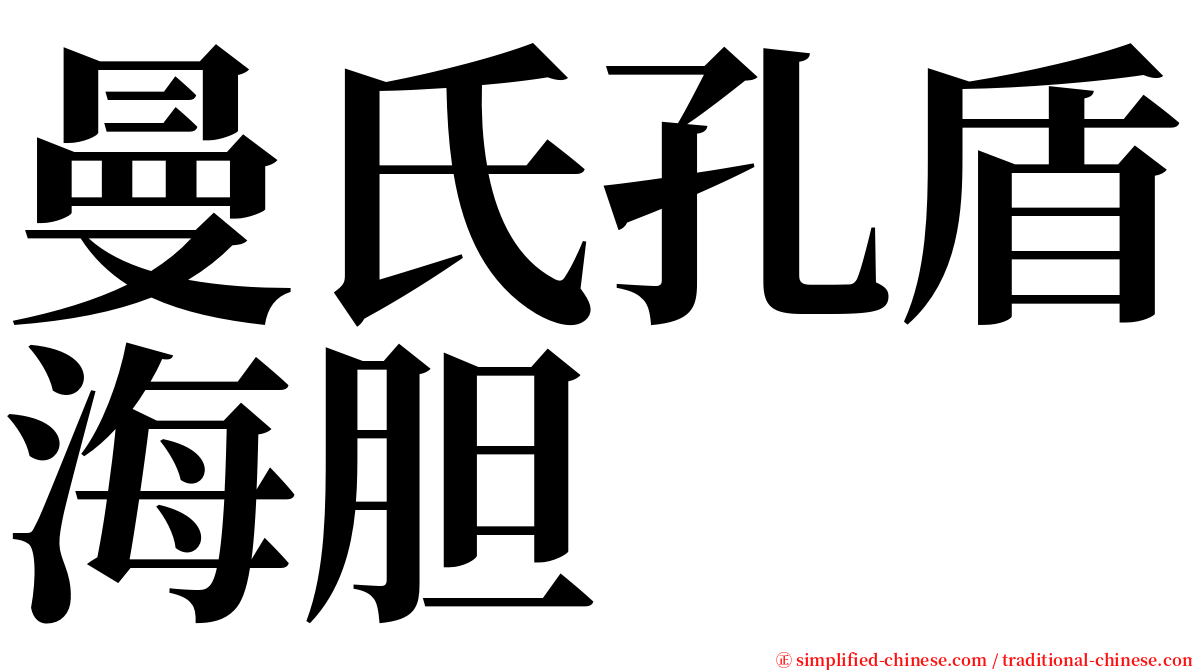 曼氏孔盾海胆 serif font