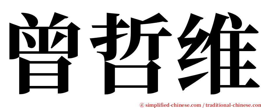 曾哲维 serif font