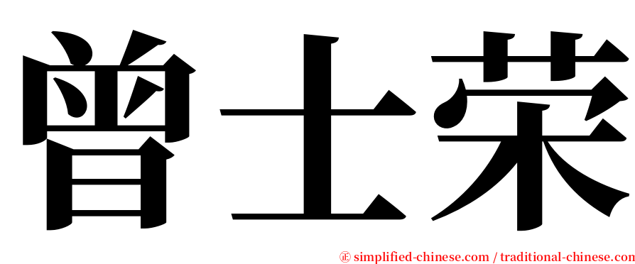 曾士荣 serif font