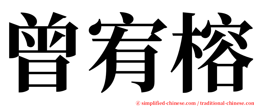 曾宥榕 serif font