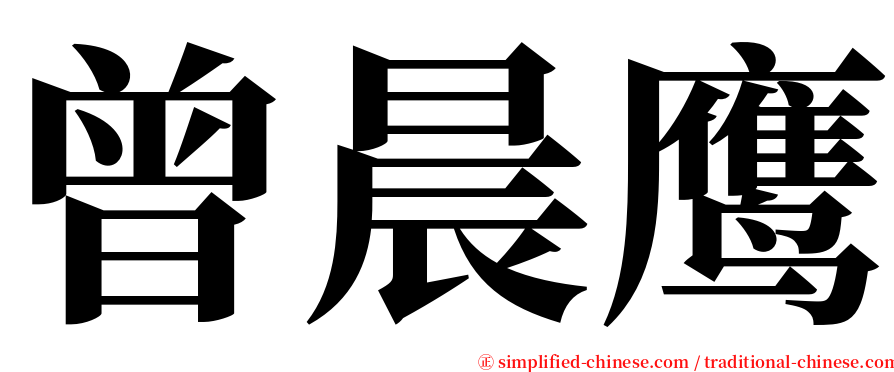 曾晨鹰 serif font