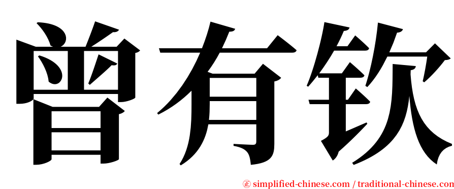 曾有钦 serif font