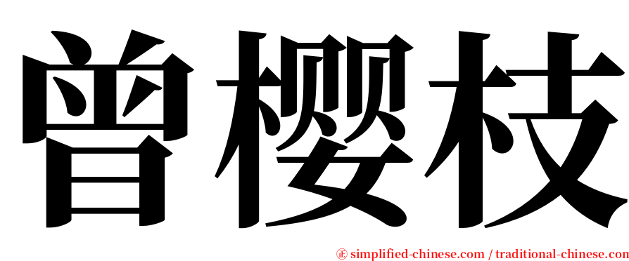 曾樱枝 serif font