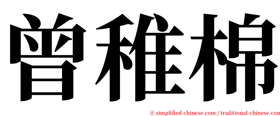 曾稚棉 serif font