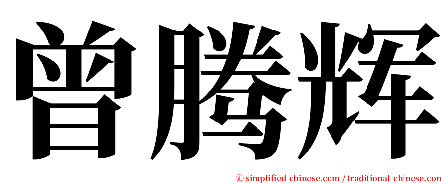 曾腾辉 serif font