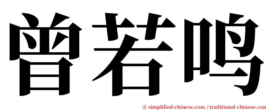 曾若鸣 serif font