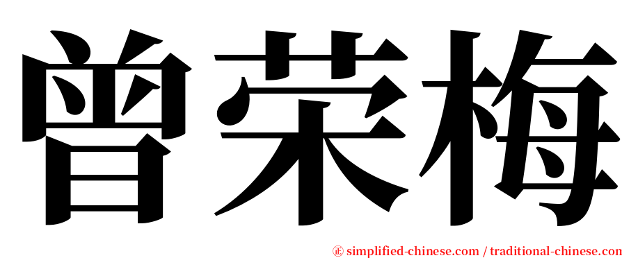 曾荣梅 serif font