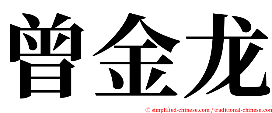 曾金龙 serif font