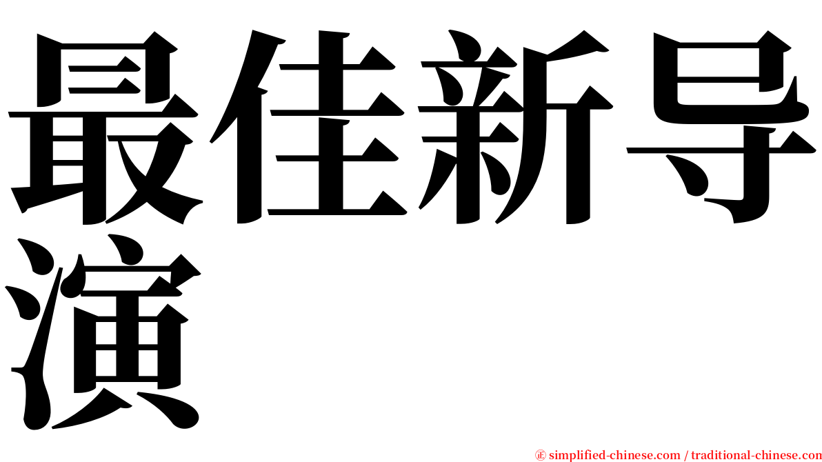 最佳新导演 serif font