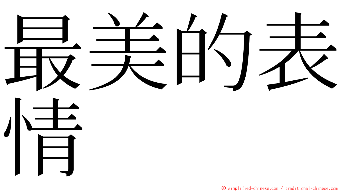 最美的表情 ming font