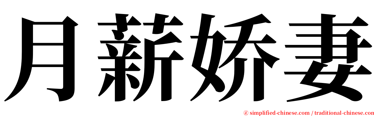 月薪娇妻 serif font