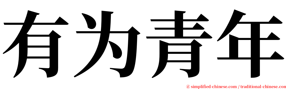 有为青年 serif font