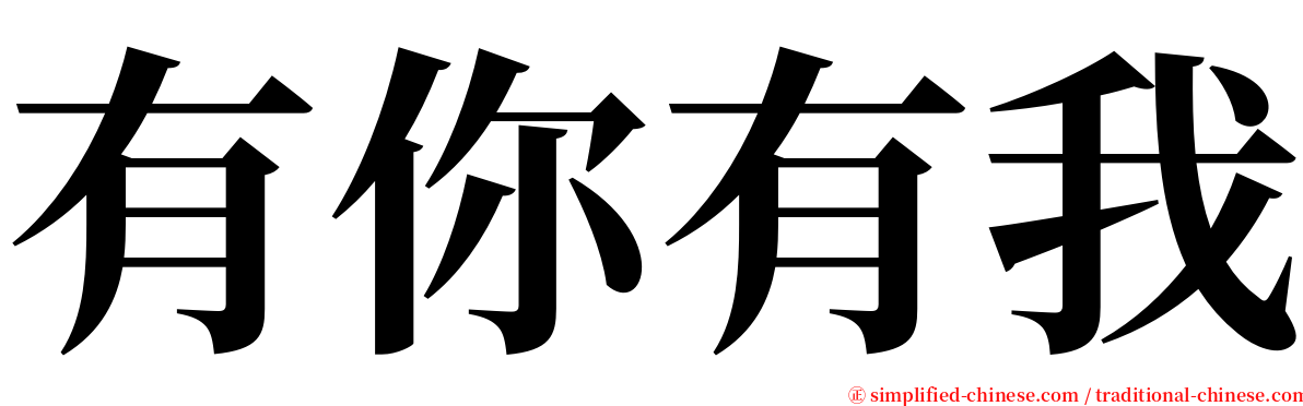 有你有我 serif font